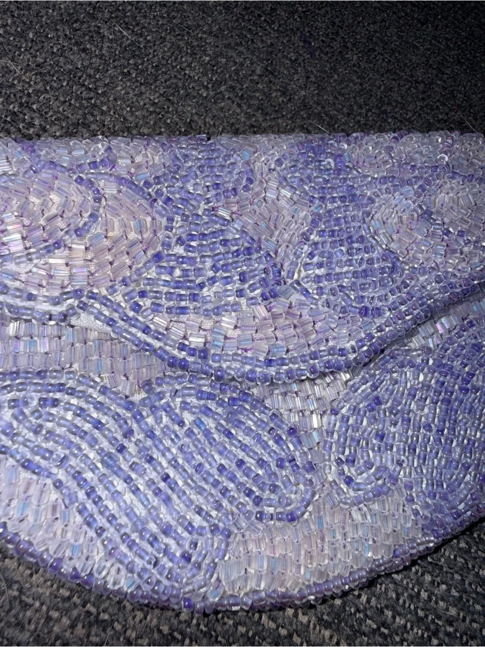 Hand-Beaded Lavender coin purse